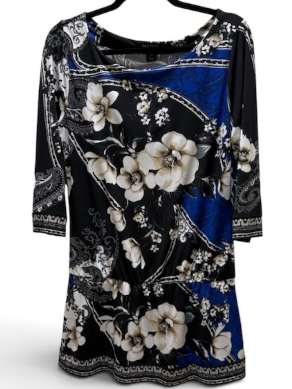 White House Black Market Floral and Paisley Tunic Style Top Size Med